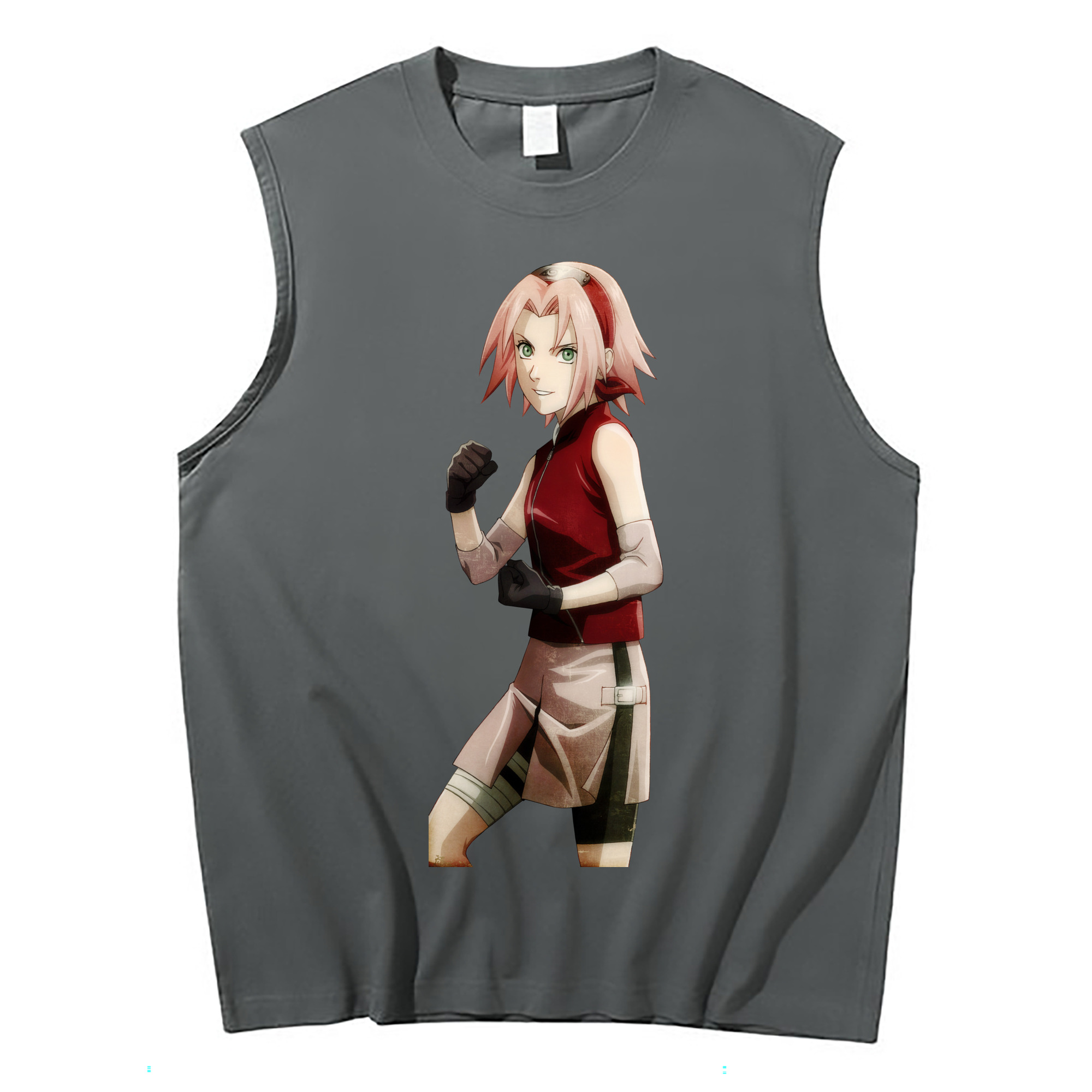 （画像用） NARUTO -ナルト- 春野サクラ Haruno Sakura コットン100％タンクトップ（フロントプリント）